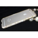 Wholesale Apple iPhone 5S 5 Luxury Diamond Metal Bumper (White)